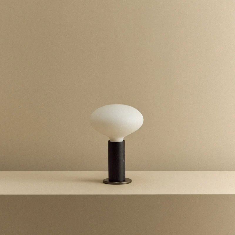 Knuckle Table Lamp in Blackened Oak + Oval D2W