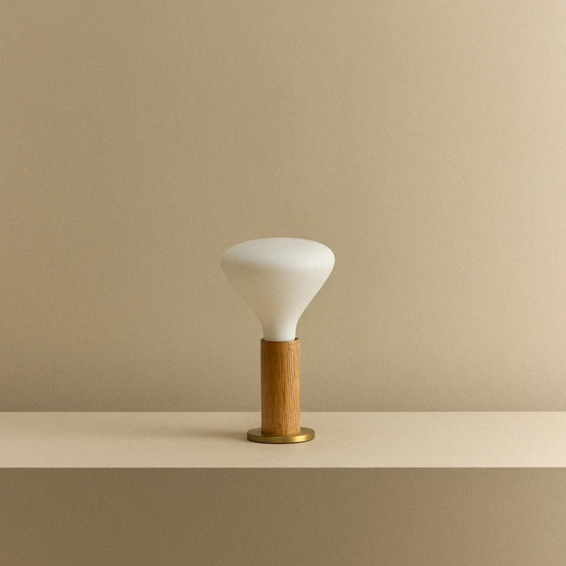 Knuckle Table Lamp in Oak + Noma