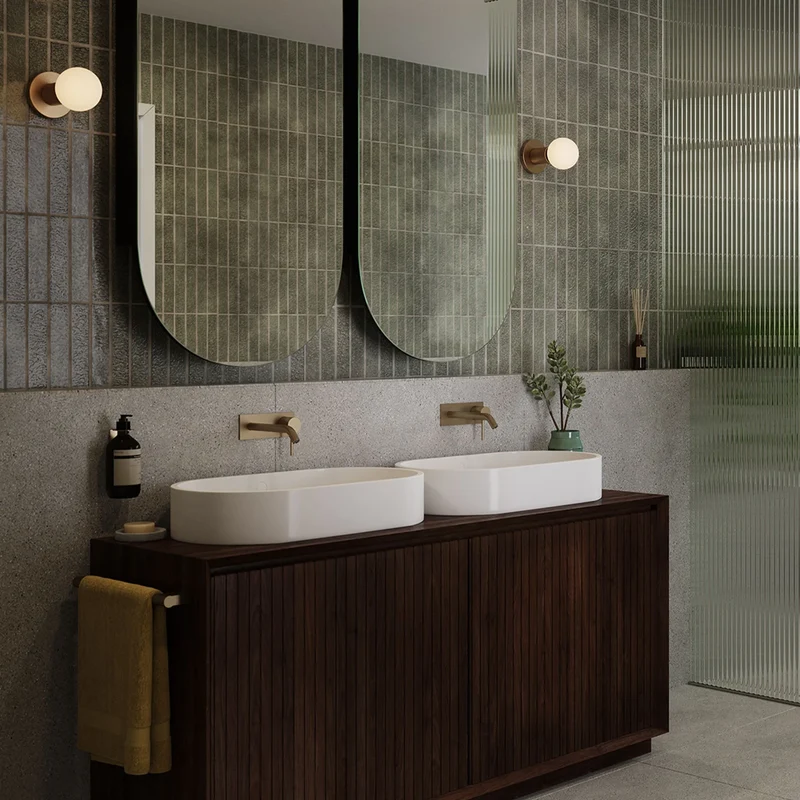 Lochan Wall Light in Brass + Sphere III