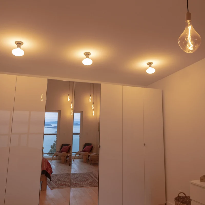 Lochan Wall Light in Graphite + Oval Dim to Warm