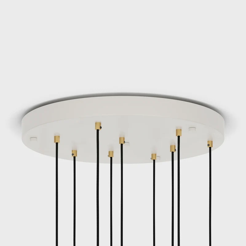 Nine Pendant in Brass + Voronoi II