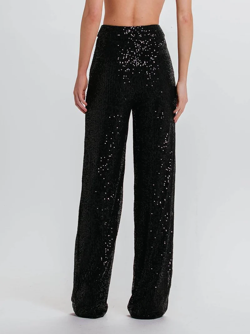Classic Fashion Sequin High Waist Pocket Pants