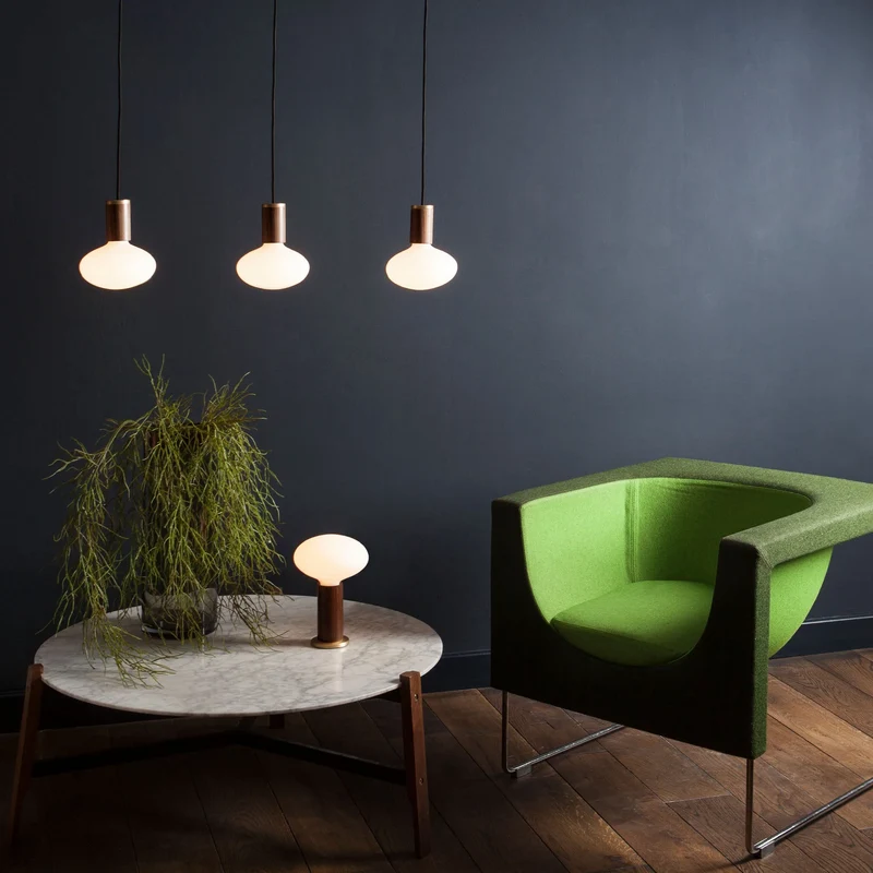 Oval Dim-to-Warm Pendant Light in Graphite