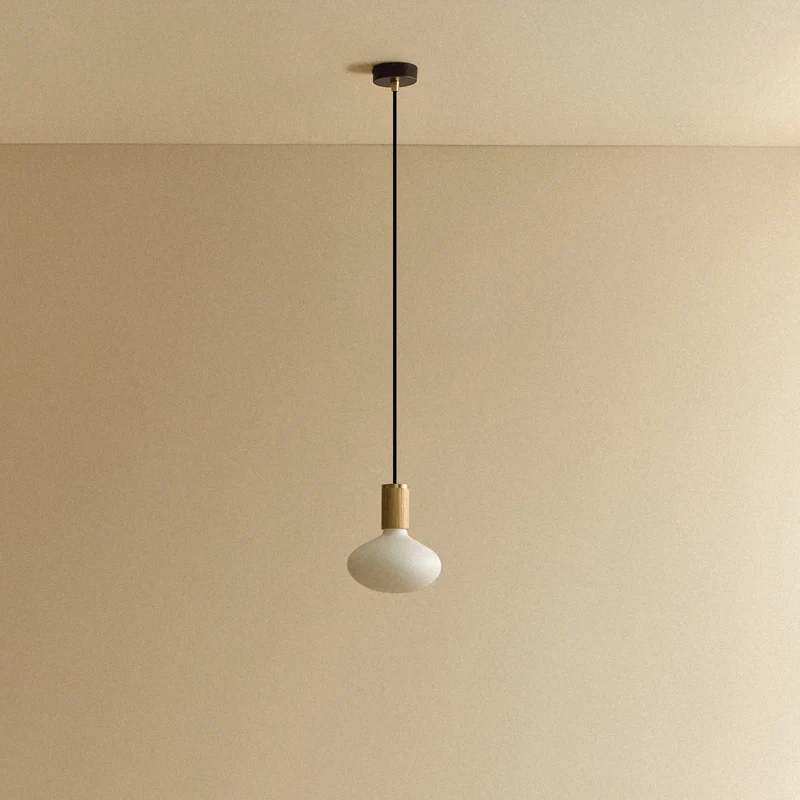 Oval Dim-to-Warm Pendant Light in Oak