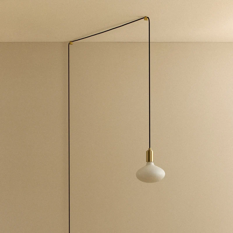 Oval Dim-to-Warm Plug-In Pendant in Brass