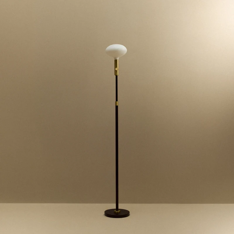 Poise Adjustable Floor Lamp in Brass + Oval II