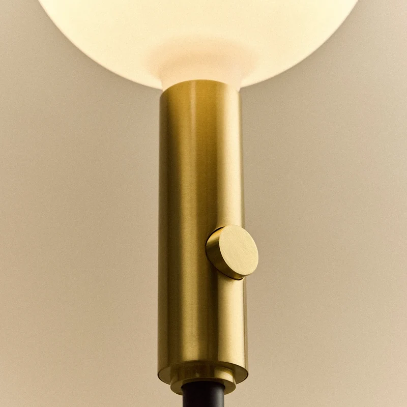 Poise Adjustable Floor Lamp in Brass + Sphere V