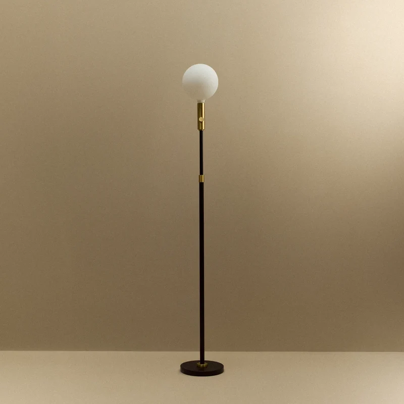 Poise Adjustable Floor Lamp in Brass + Sphere V