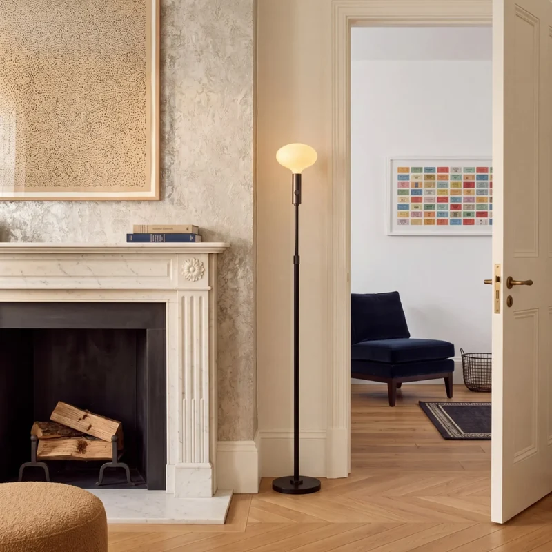 Poise Adjustable Floor Lamp in Graphite + Oval II