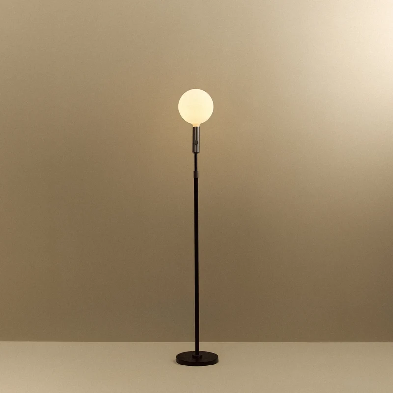 Poise Adjustable Floor Lamp in Graphite + Sphere V