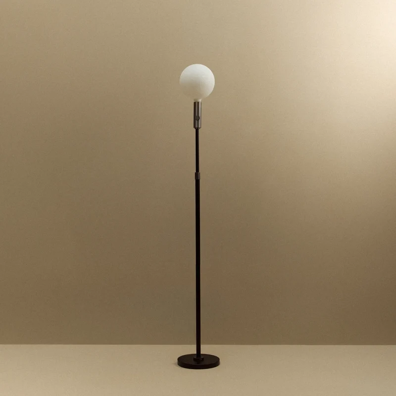 Poise Adjustable Floor Lamp in Graphite + Sphere V