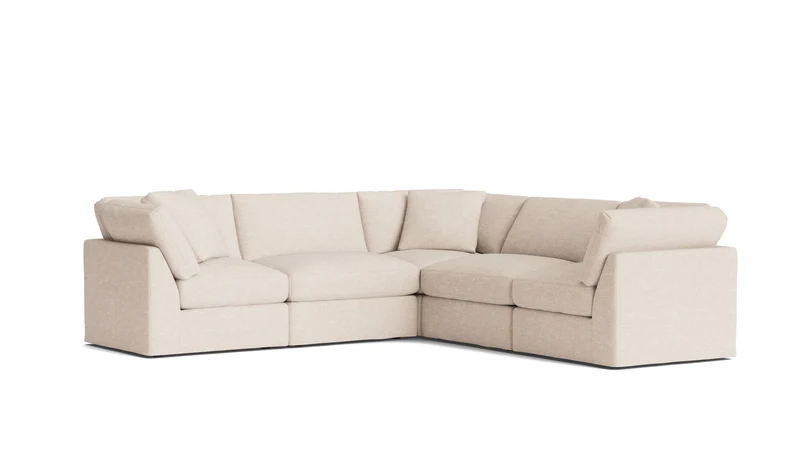 Get Together™ 5-Piece Modular Sectional Closed, Standard, Sunbeam