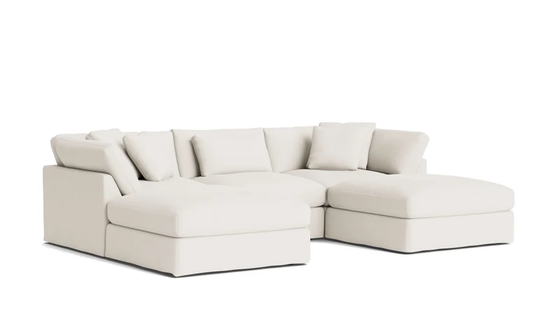 Get Together™ 5-Piece Modular U-Shaped Sectional, Large, Cream Linen