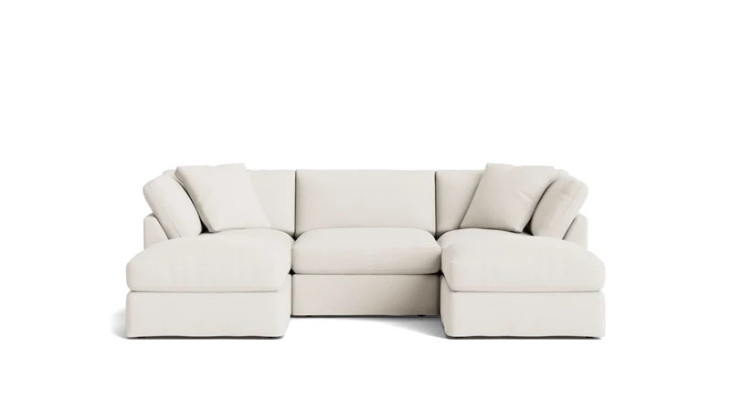 Get Together™ 5-Piece Modular U-Shaped Sectional, Standard, Cream Linen