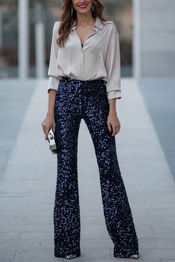 Elegant Satin Long Sleeve Loose Shirt