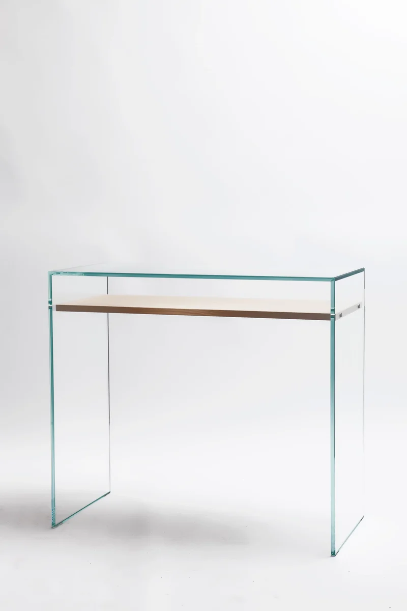 Zen 14 | Bureau Console Verre et Bois