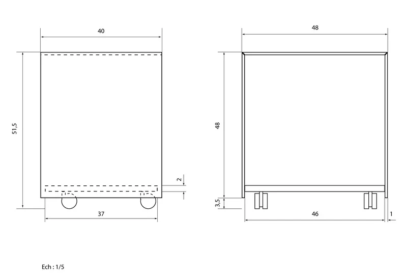 Table Zen 4 | Cube sur roulettes Verre et Bois