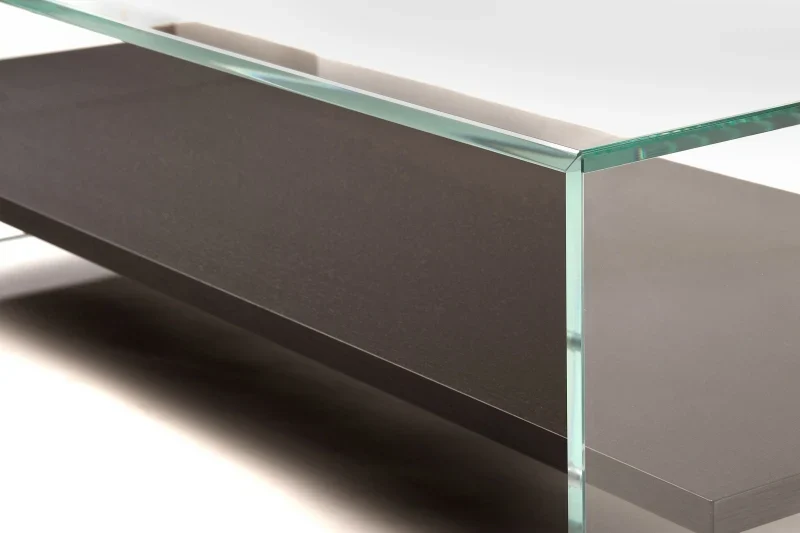 Table Basse Zen 11 | Grande Table Verre Trempé et Bois — Adentro Studio
