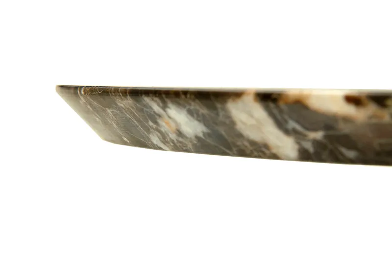 Table Basse Ninna | Frêne massif tourné et marbre Emperador | Design Carlo Contin