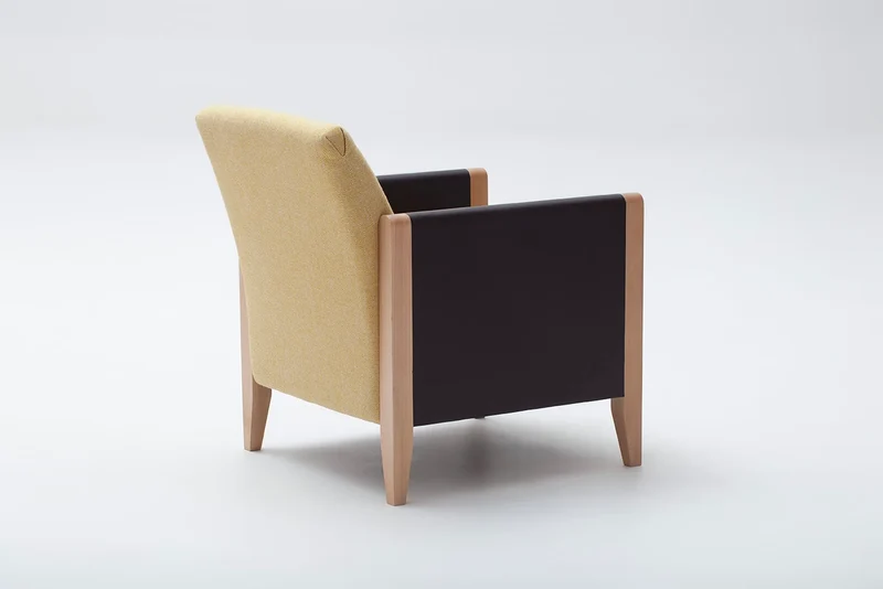 Fauteuil Resident | Hêtre massif, Cuir et Laine