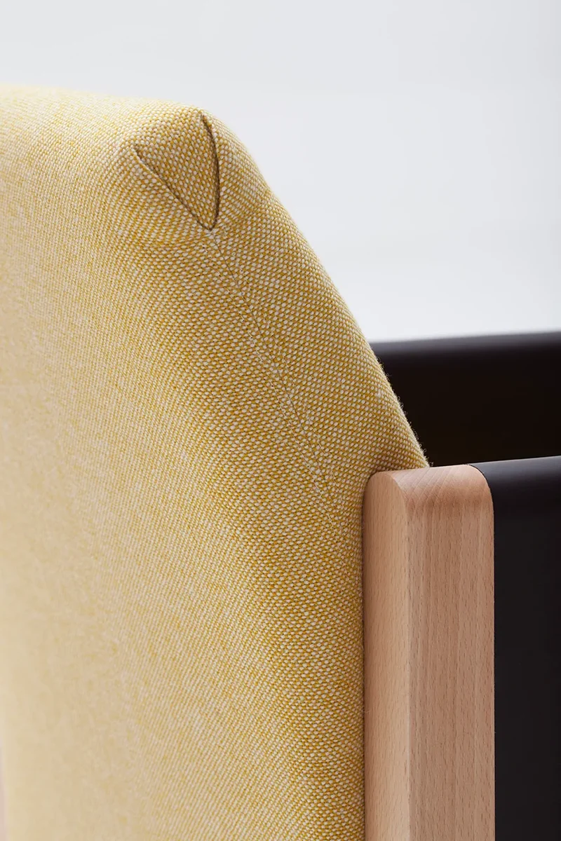 Fauteuil Resident | Hêtre massif, Cuir et Laine