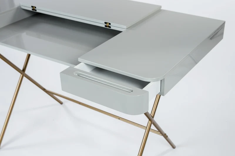 Bureau Cosimo, laqué gris brillant | Marco Zanuso Jr