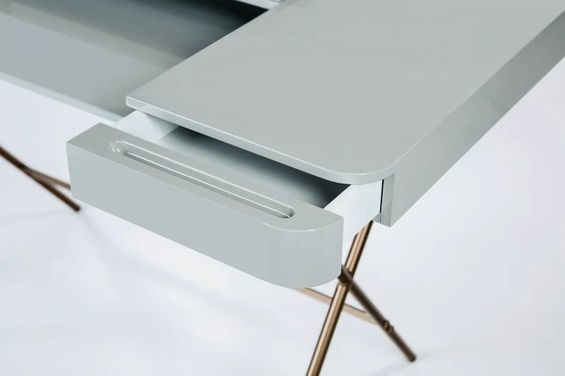 Bureau Cosimo, laqué gris brillant | Marco Zanuso Jr