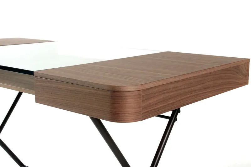 Bureau Cosimo | Plateau verre extra clair et tiroirs | Marco Zanuso Jr