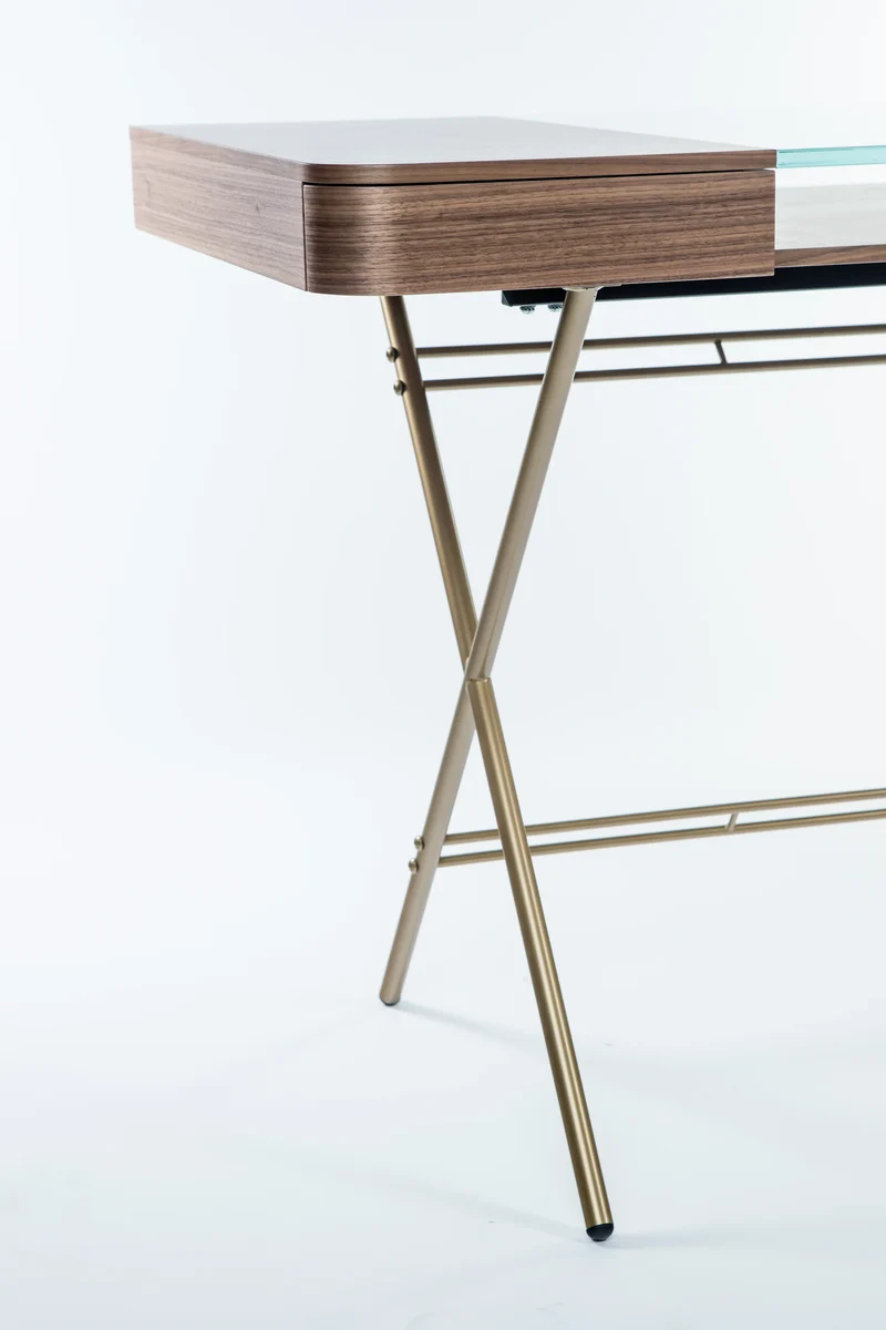 Bureau Cosimo | Plateau verre extra clair et tiroirs | Marco Zanuso Jr