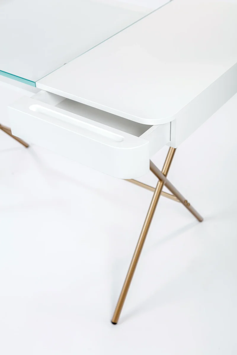 Bureau Cosimo | Plateau verre extra clair et tiroirs | Marco Zanuso Jr