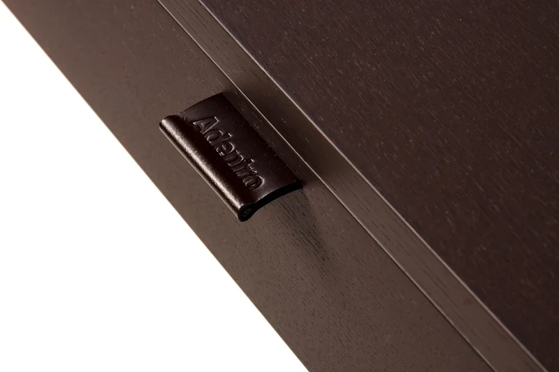Bureau Console Zen 13 | Verre Trempé, Tiroir Bois et Poignée Cuir