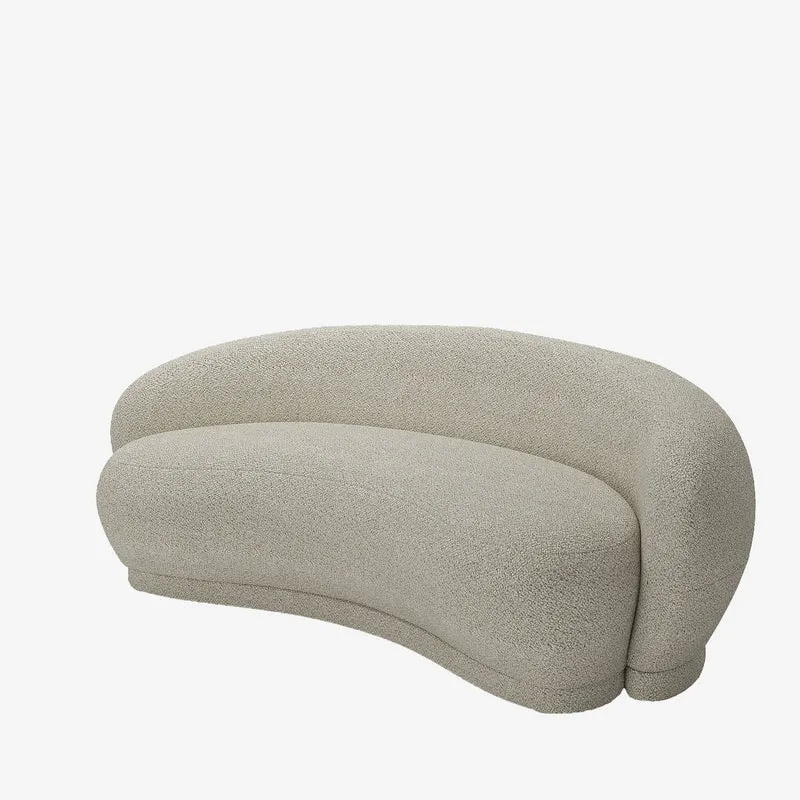 Canap 3-4 places en tissu bouclette beige Bianca