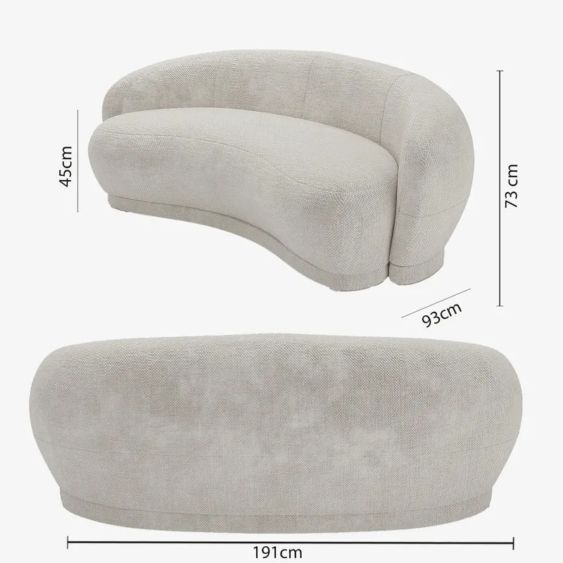 Canap 3-4 places en tissu chenille cr me Bianca