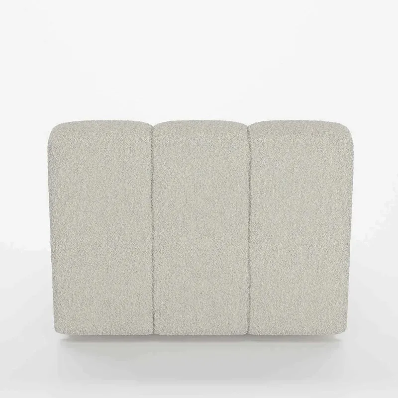 Canapé modulable en tissu bouclette gris-crème