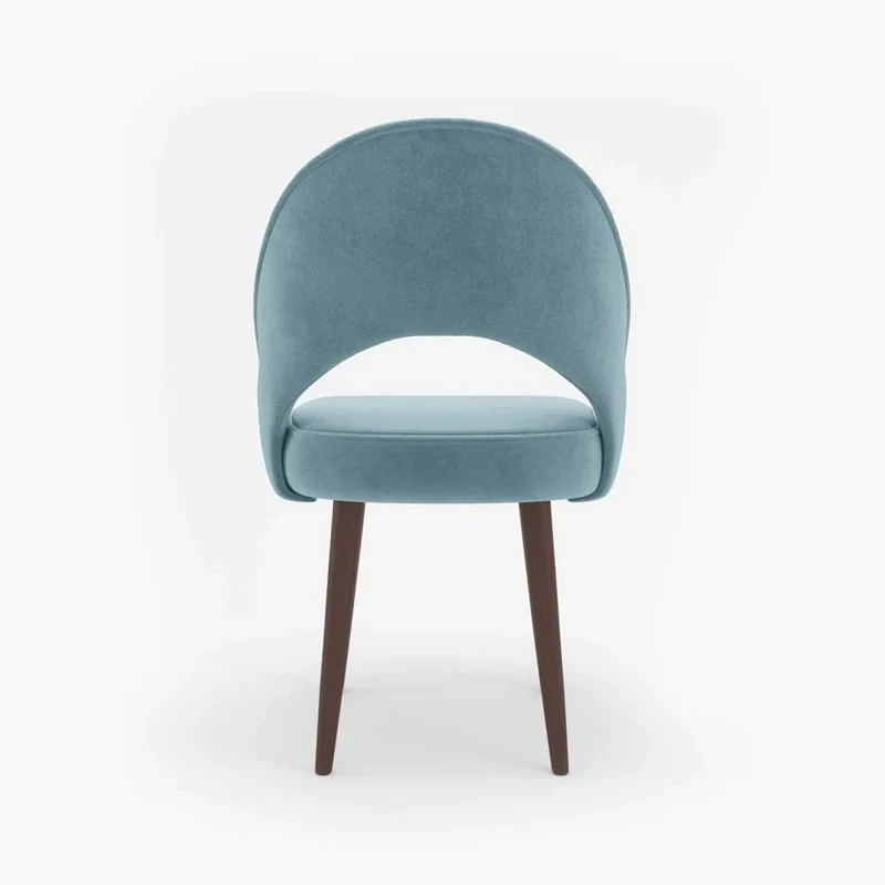 Chaise en velours bleu perle