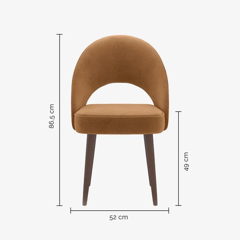 Chaise en velours camel