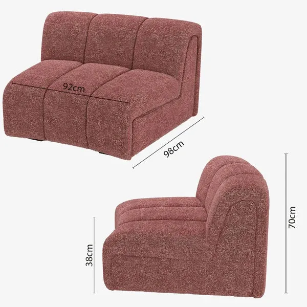 Chauffeuse d angle pour canap modulable en tissu bouclette rose H l ne