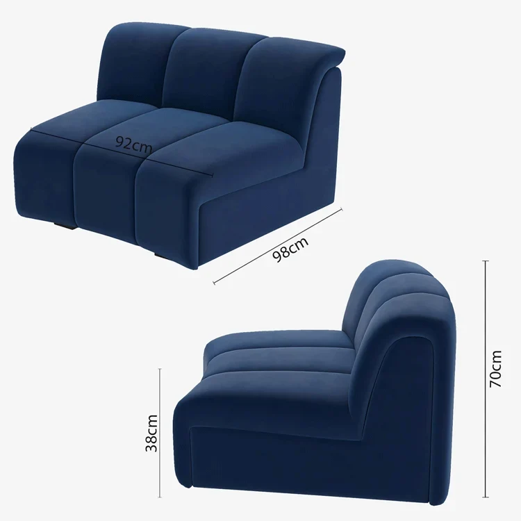 Chauffeuse d angle pour canap modulable en velours bleu marine H l ne
