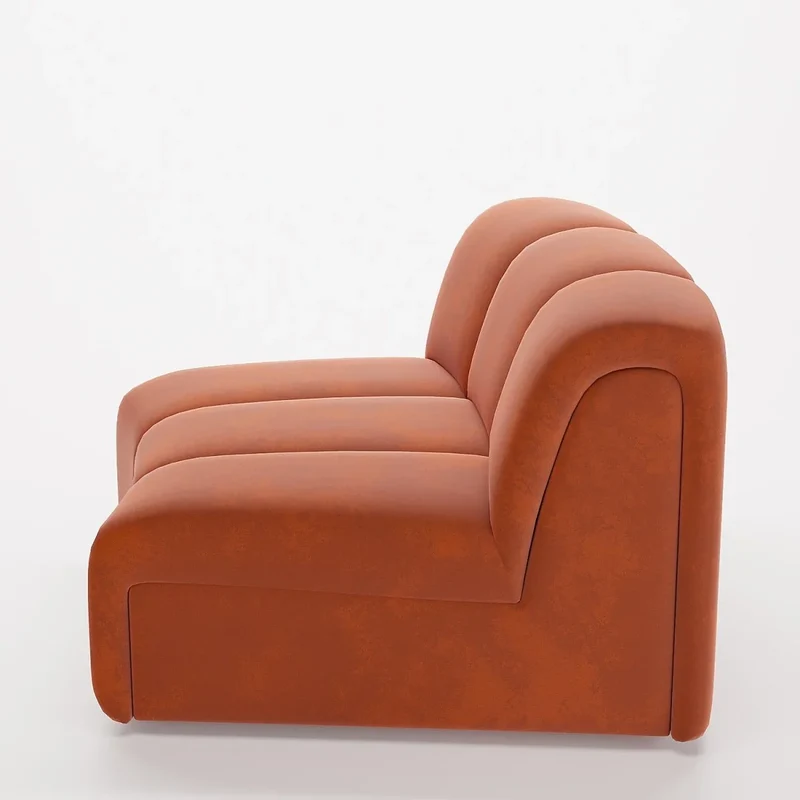 Chauffeuse d angle pour canap modulable en velours ocre H l ne