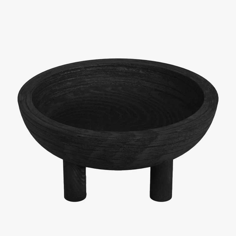 Coupe design en bois sculpt paulownia noir Montmartre