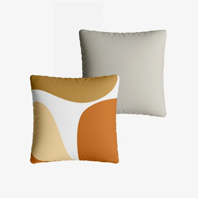Coussin carré camel déhoussable 40x40cm