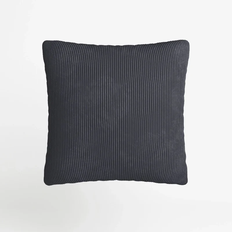 Coussin en velours bleu foncé déhoussable 40x40cm