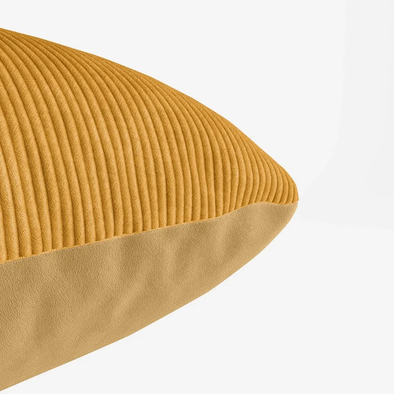 Coussin en velours jaune moutarde déhoussable 40x40cm