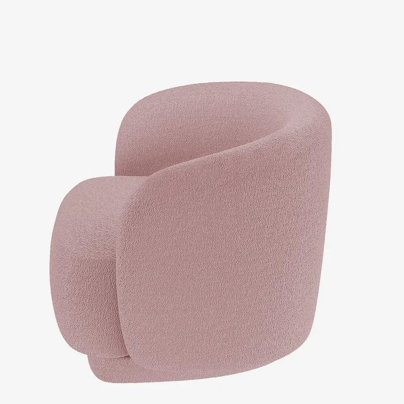 Fauteuil bouclette couleur rose Victoria
