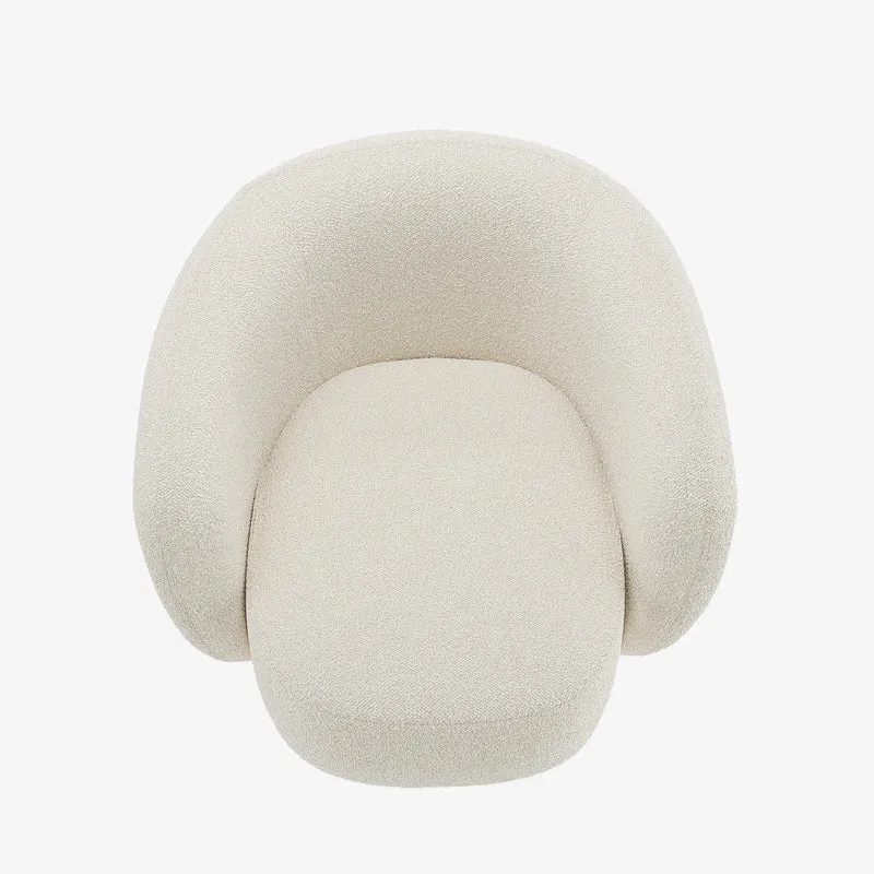 Fauteuil bouclette pivotant couleur cr me Salma