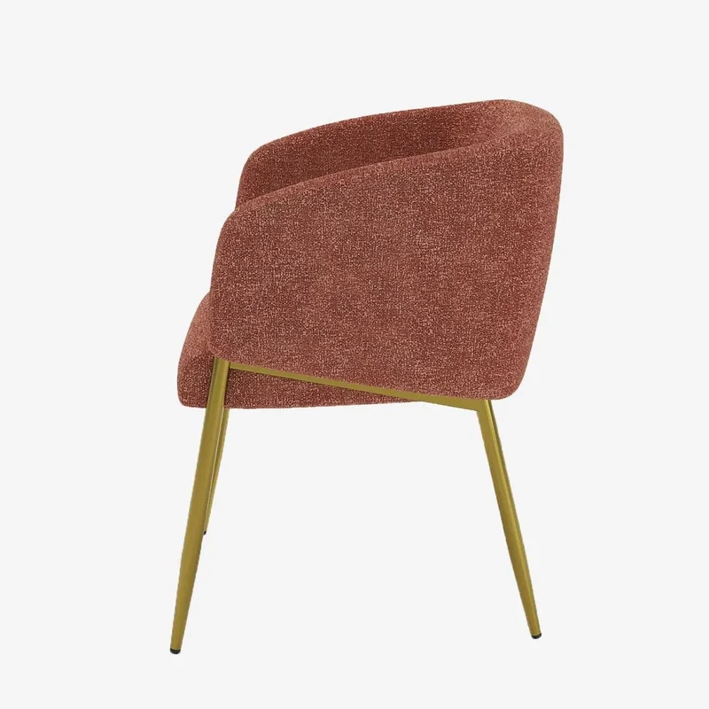Fauteuil de salle manger bouclette couleur brique Basile