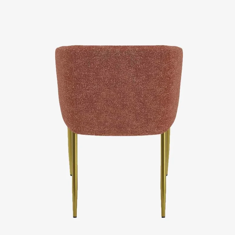 Fauteuil de salle manger bouclette couleur brique Basile
