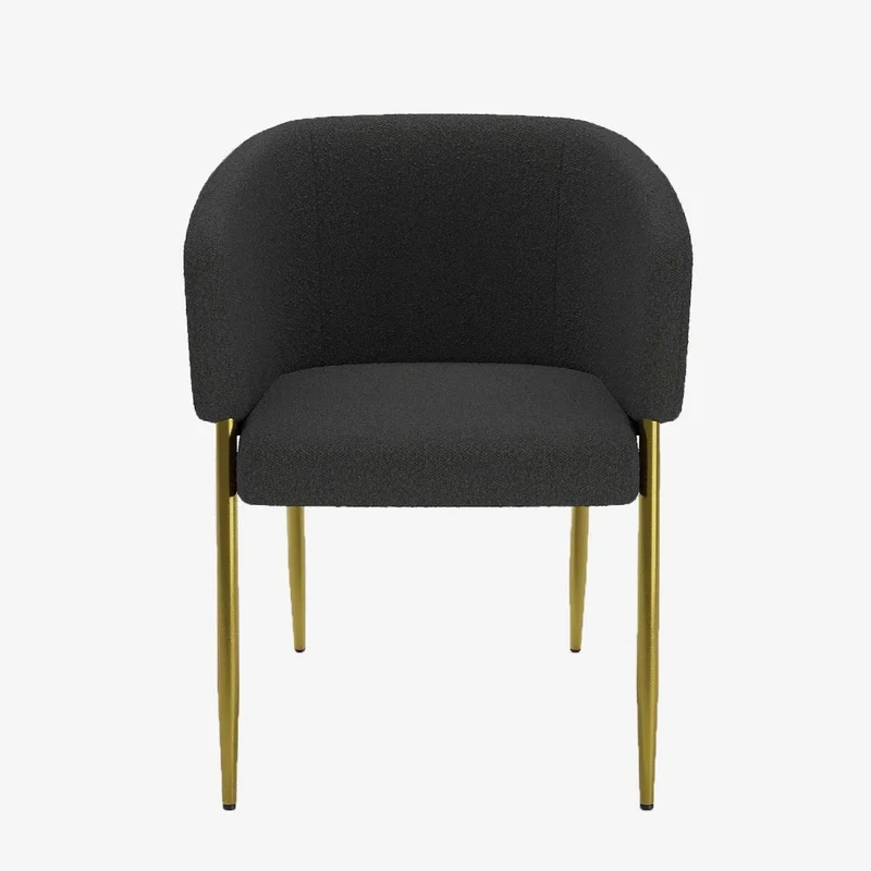 Fauteuil de salle manger bouclette gris fonc Basile