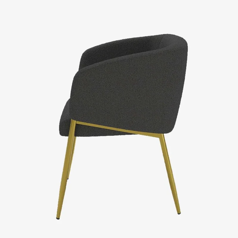 Fauteuil de salle manger bouclette gris fonc Basile