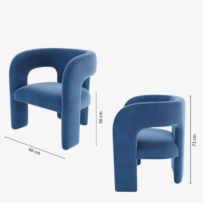 Fauteuil de salle à manger en velours